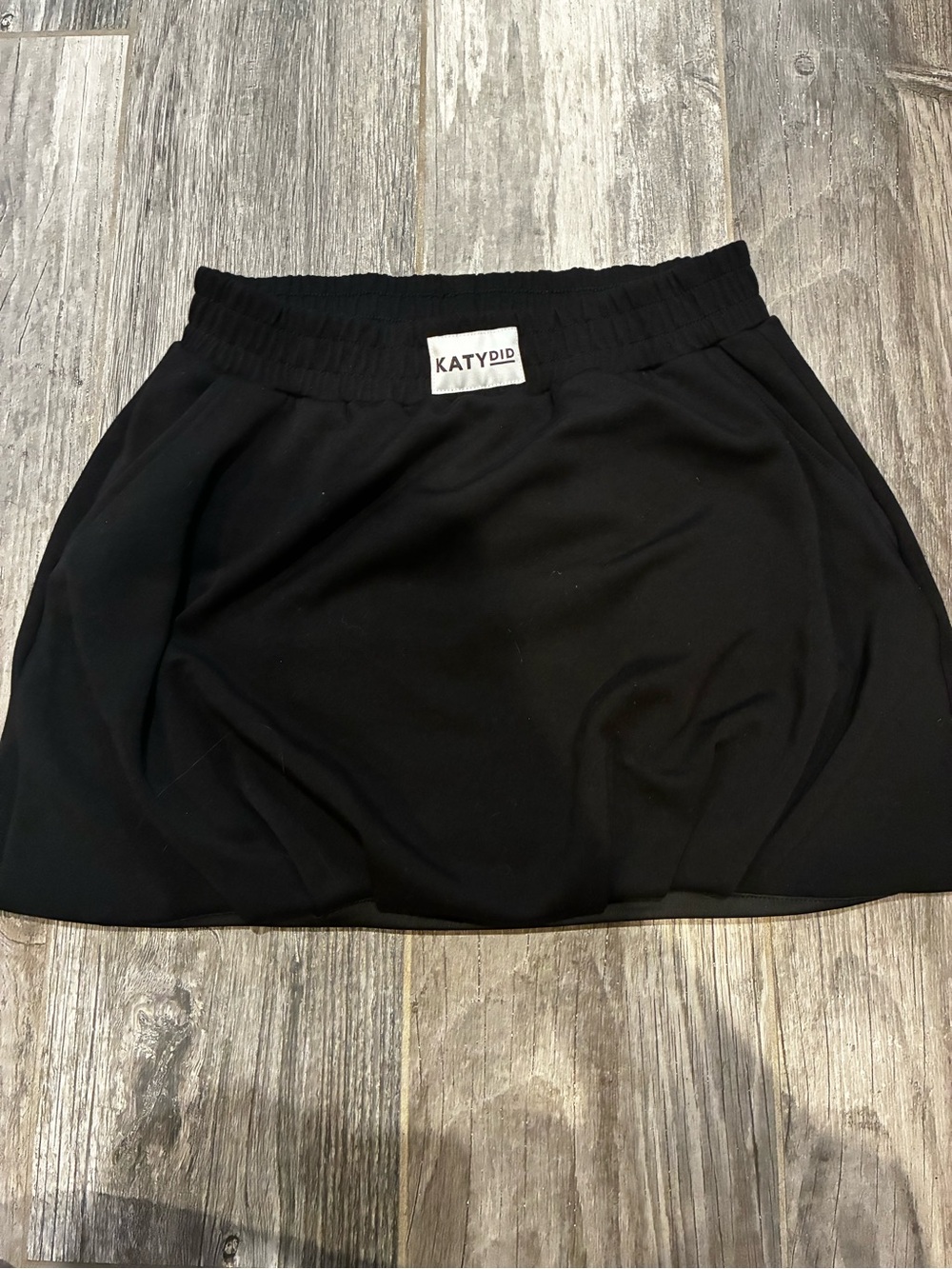 Katydid Black Mini Skirt with Elastic Waistband